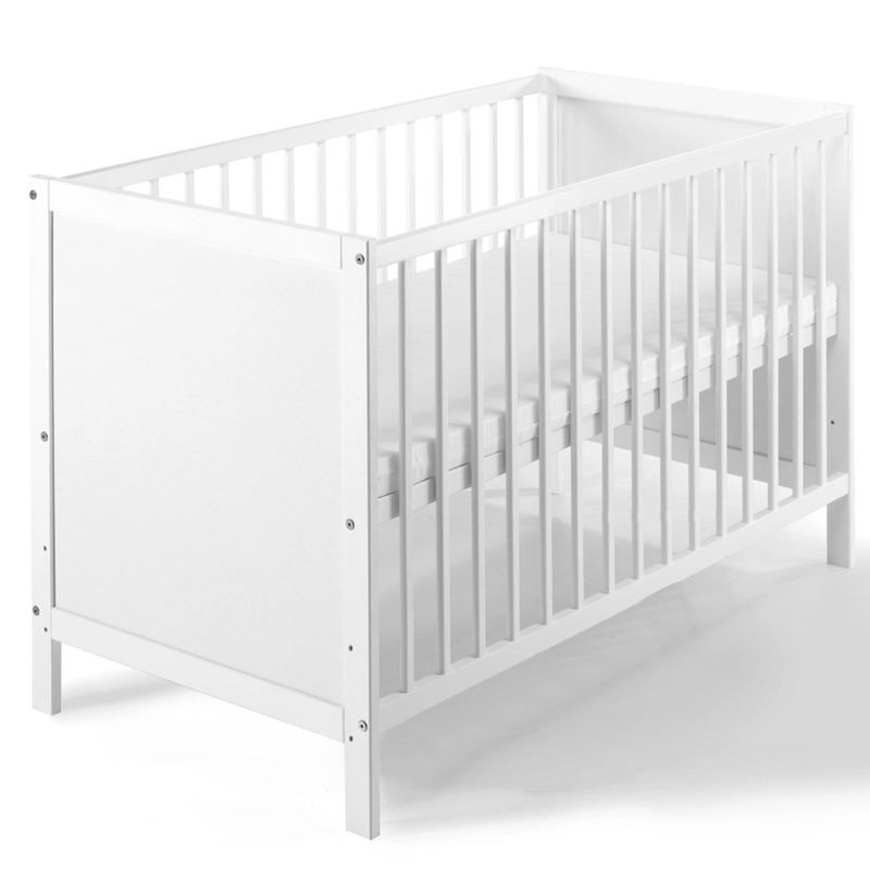 babyonlineshop Schardt Leo Kinderbett 60x120 cm Kiefer massiv weiß 3 Schlupfstäbe Tägliche Deals
