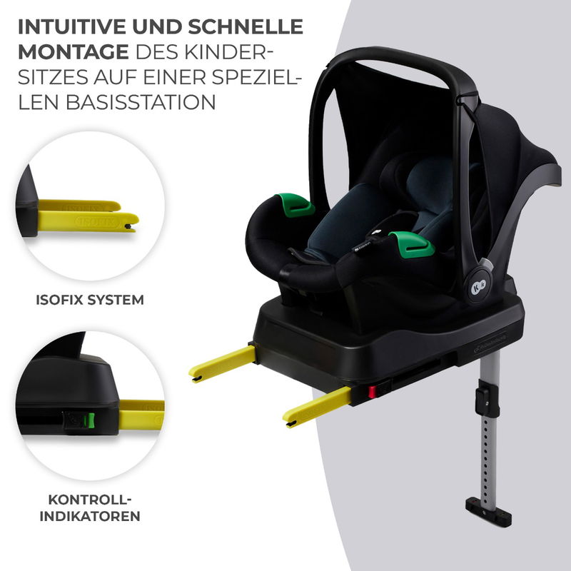 babyonlineshop Kinderkraft Kinderautositz mit Basisstation MINK PRO i-Size + MINK FX schwarz Begrenzte Freigabe