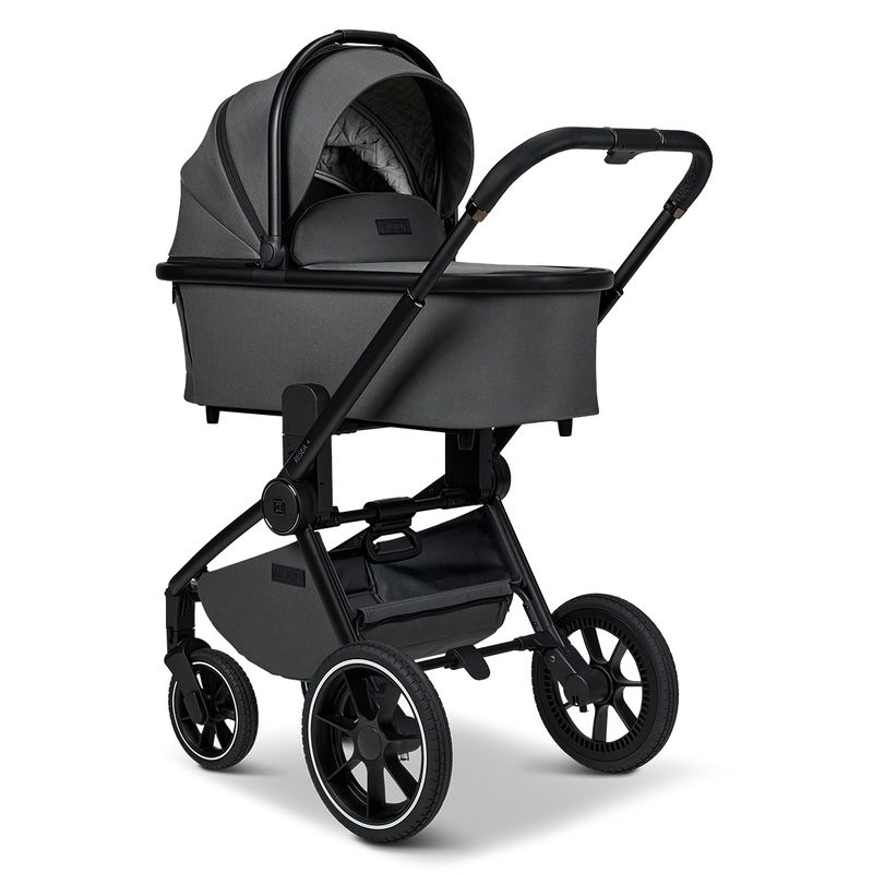 babyonlineshop Moon Resea Plus Kinderwagen Set mit Adpater und Babyschale Cosmo - anthrazit 50% Rabatt für begrenzte Zeit